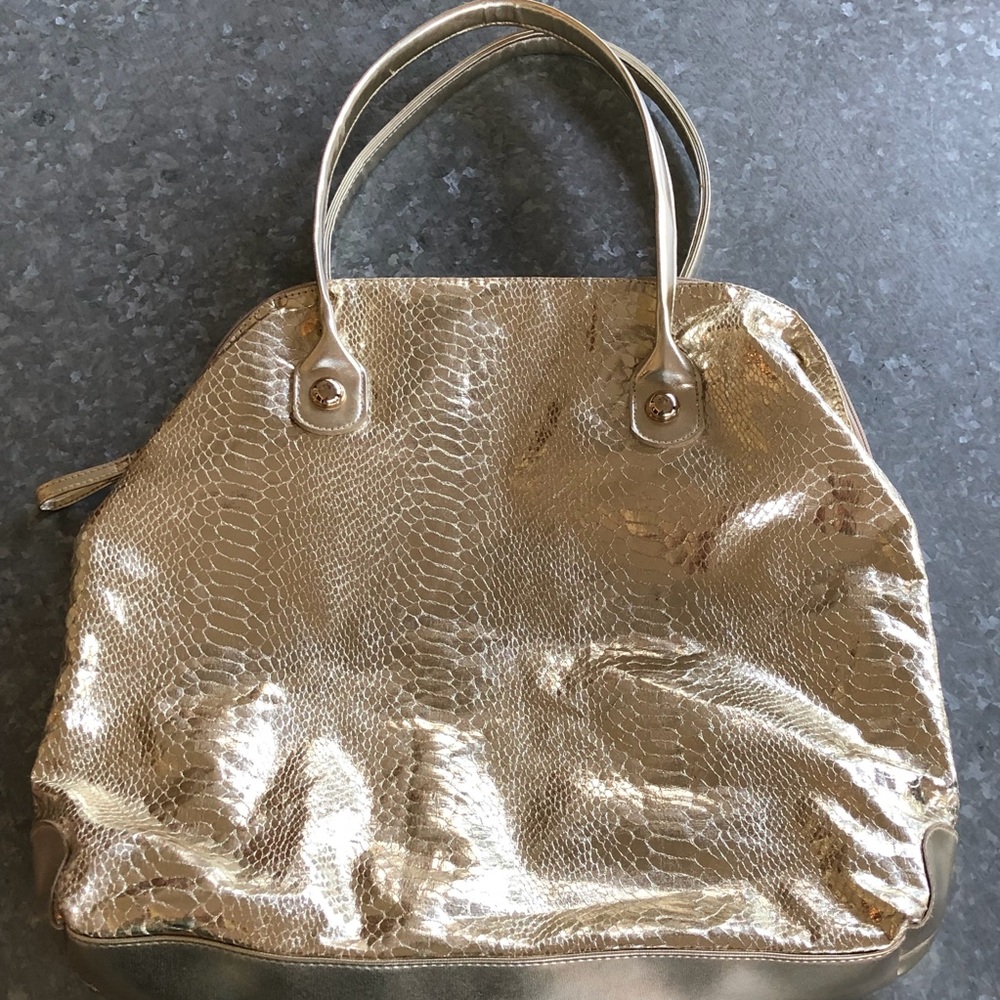 House of Taylor NY Gold Metallic Tote/Satchel!